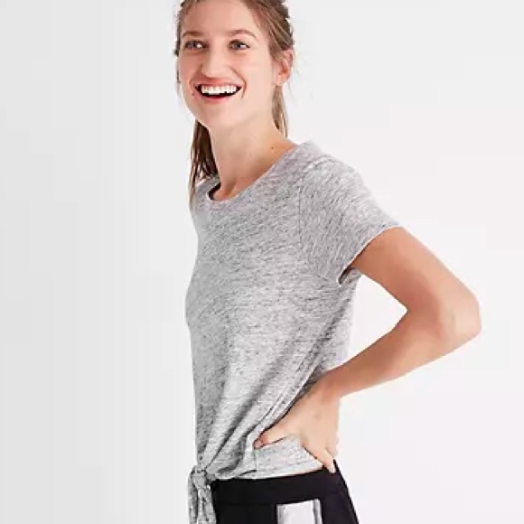 Grey Tie-Front Tee | Madewell | Size XXS - Picture 2 of 7